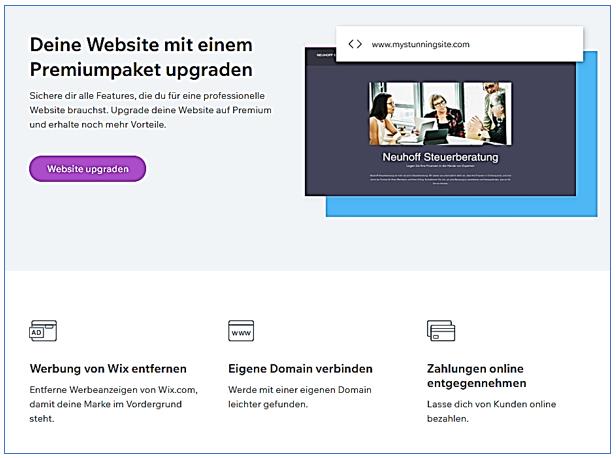 Premium Paket verwalten