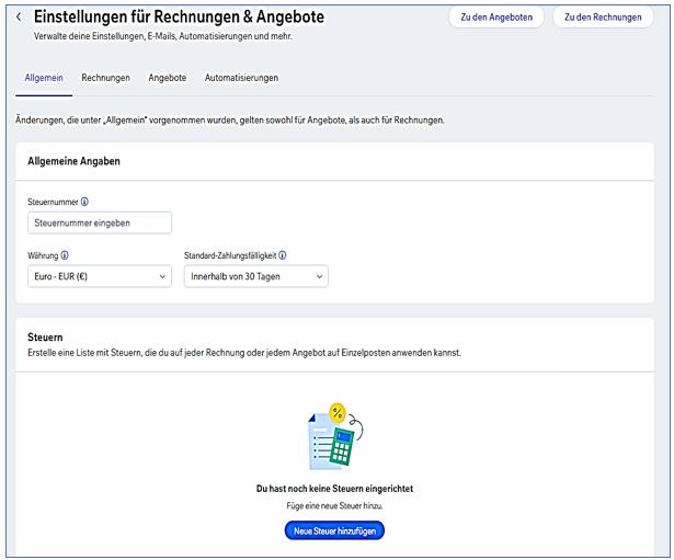 Rechnungen und Angebote