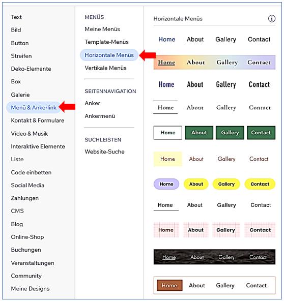 09 Elemente Menü+Ankerlink