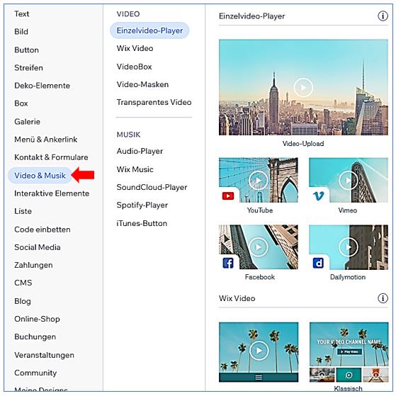 11 Elemente Video+Musik
