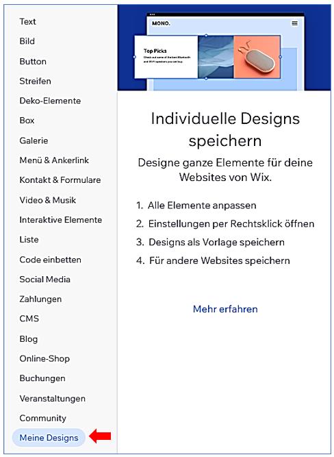 23 Elemente Meine Designs