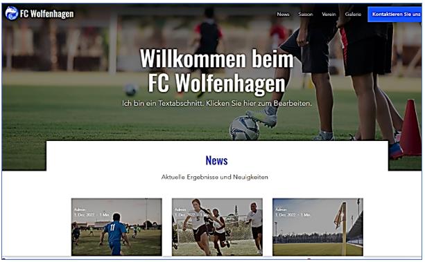 Bild Vereine  11  Beispiel Vereinshomepage