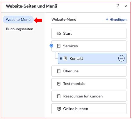 01 Webseiten und Menü Seiten