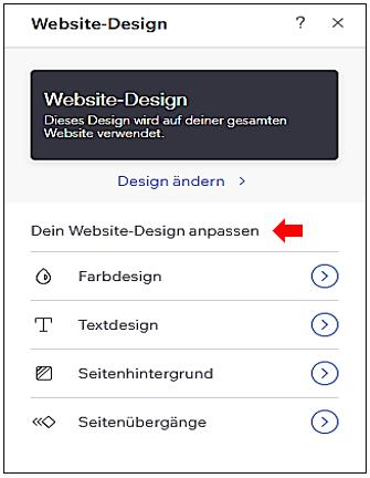 01 Website Dresign Design ändern